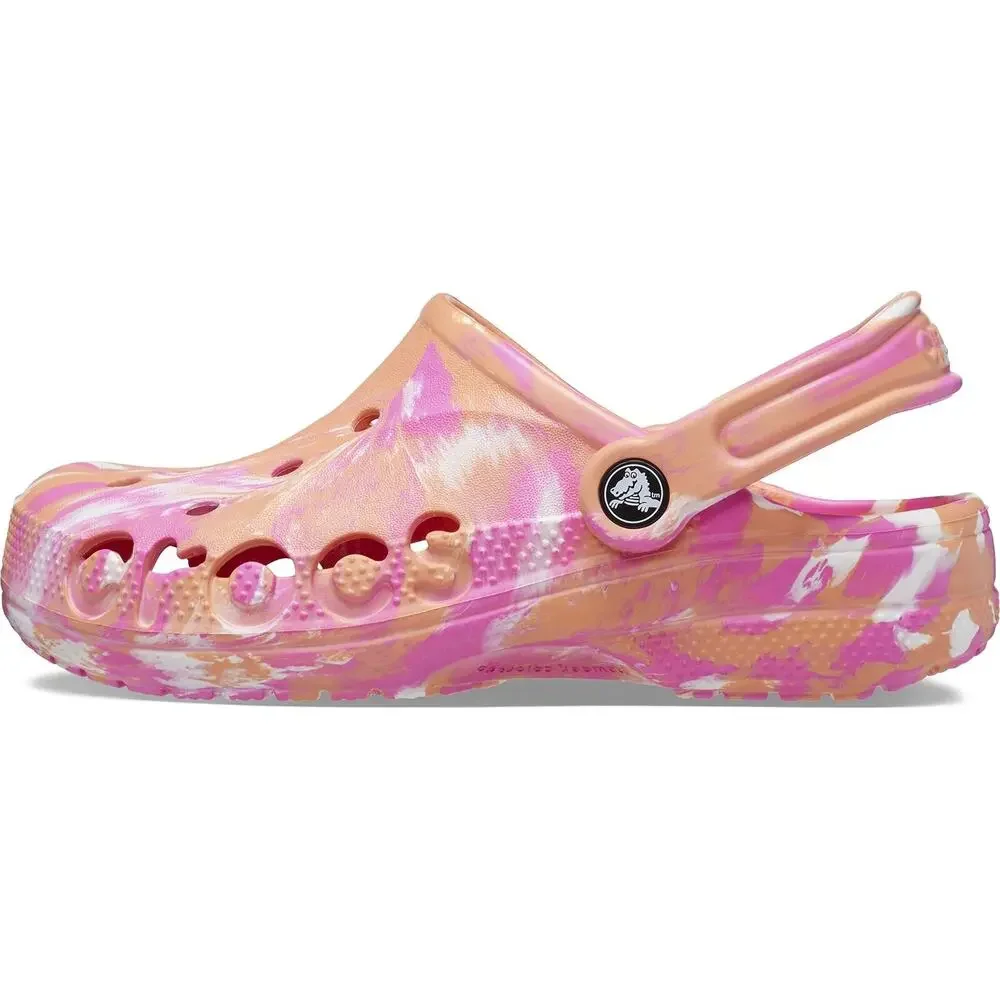 Crocs Unisex Men's and Women's Baya Graphic Clog,Papaya/Multi,14 Women/12 Men
